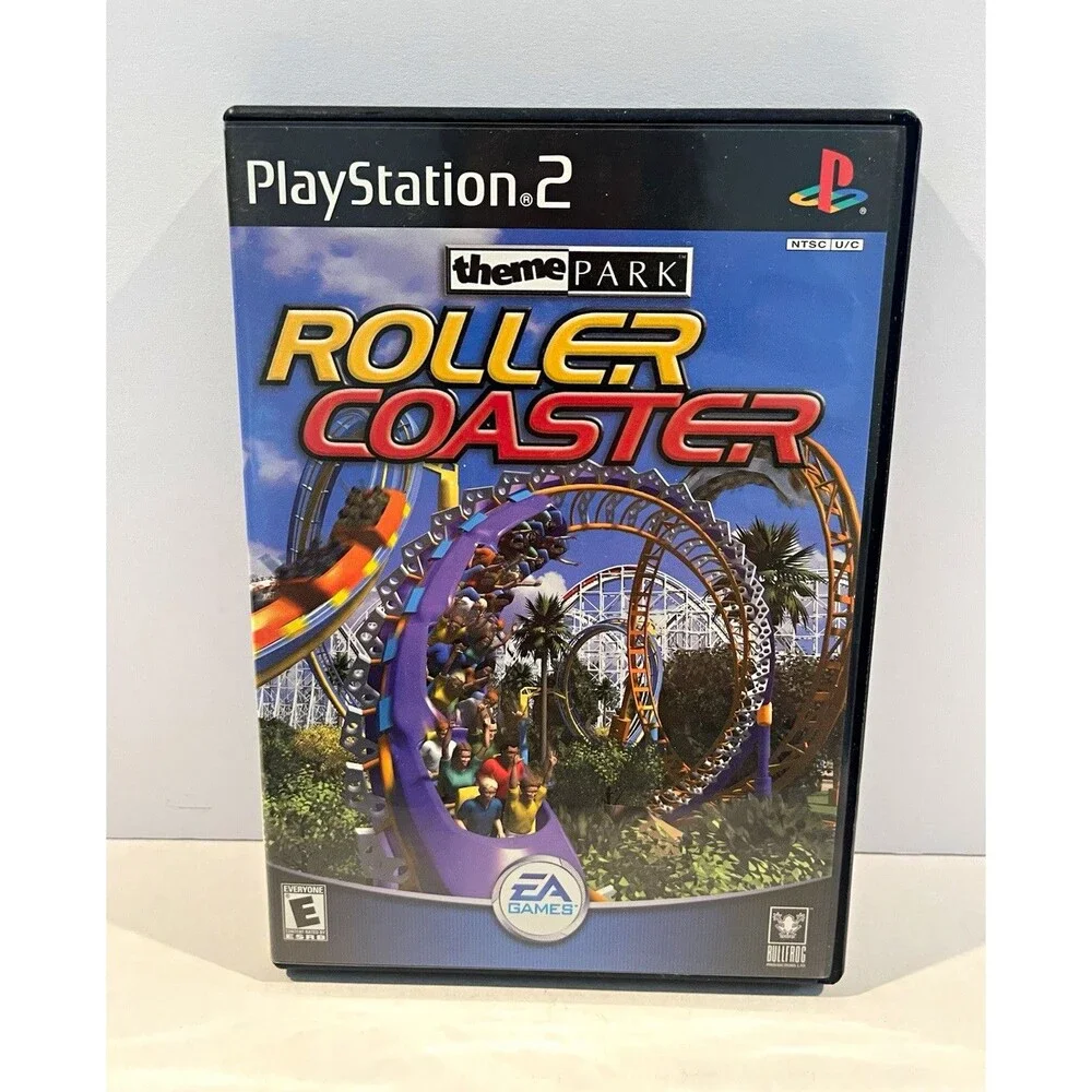 EA Games Theme Park Roller Coaster (Sony PlayStation 2, PS2) Sim E NTSC